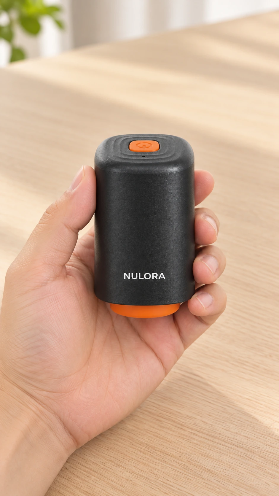 MRS-001 held in a hand to show its compact form